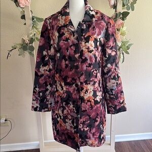 CHICO’S  Modern  topper Jacket Floral Patterned Coat